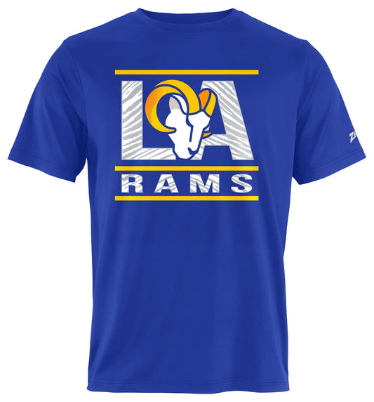 Zubaz NFL Men's Goal Line Team Color Short Sleeve T-Shirt, Los Angeles Rams