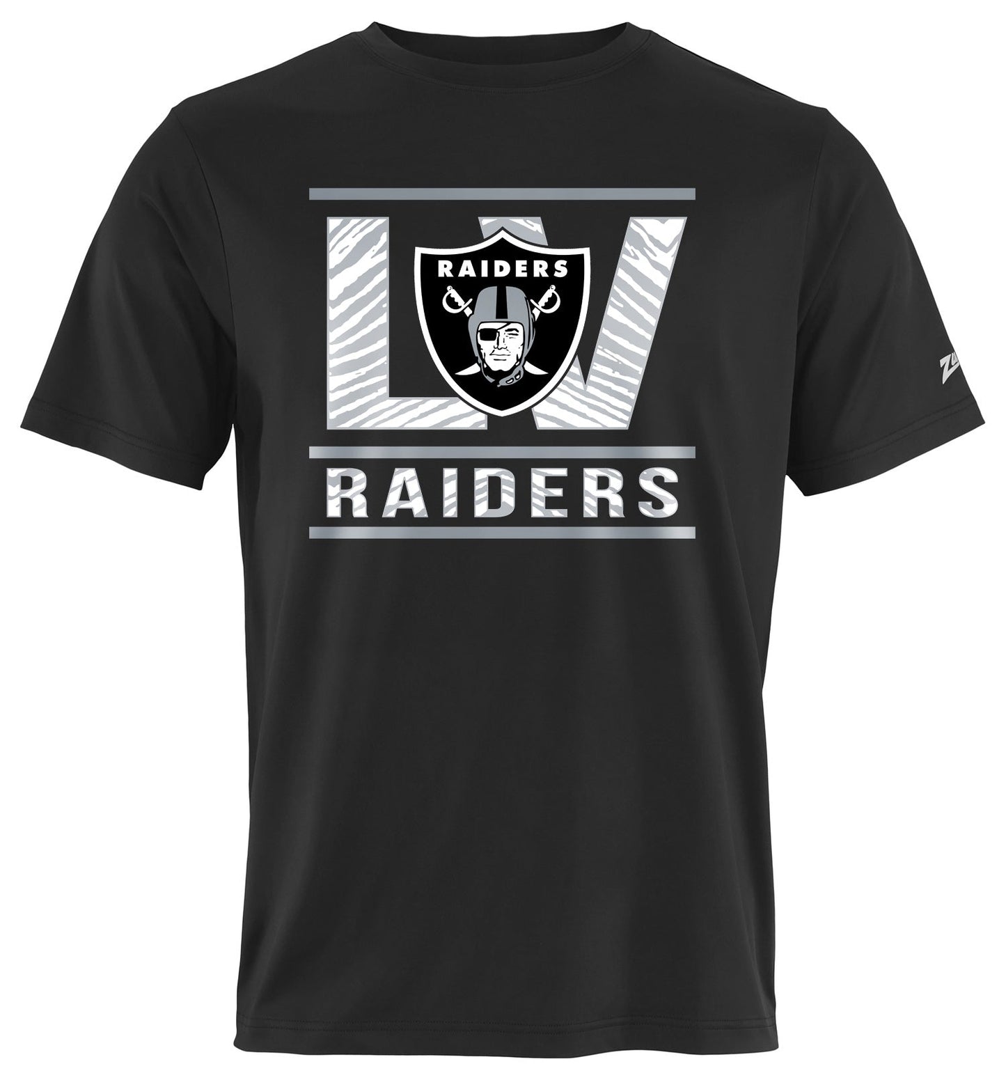Zubaz NFL Men's Goal Line Team Color Short Sleeve T-Shirt, Las Vegas Raiders