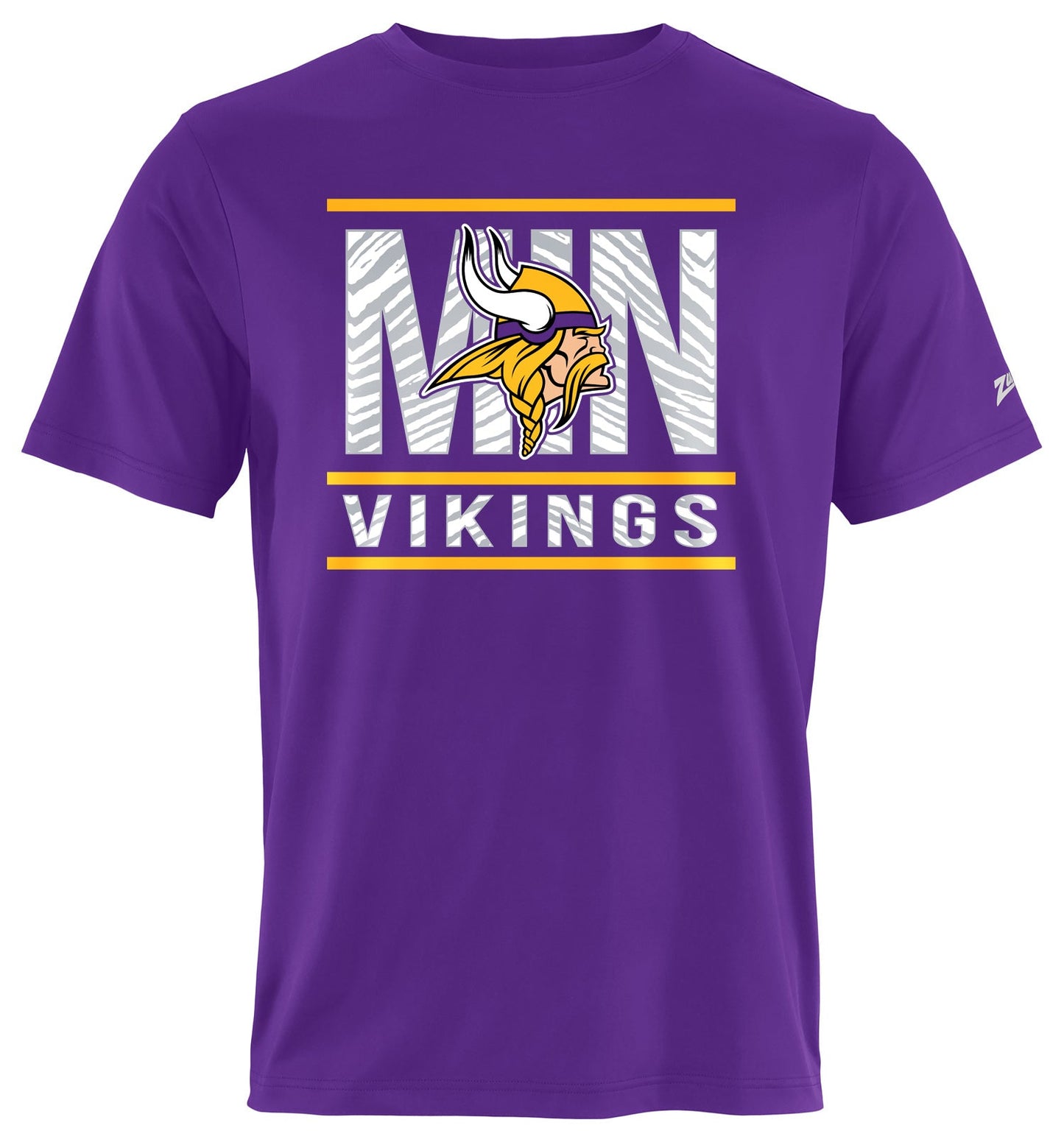 Zubaz NFL Men's Goal Line Team Color Short Sleeve T-Shirt, Minnesota Vikings