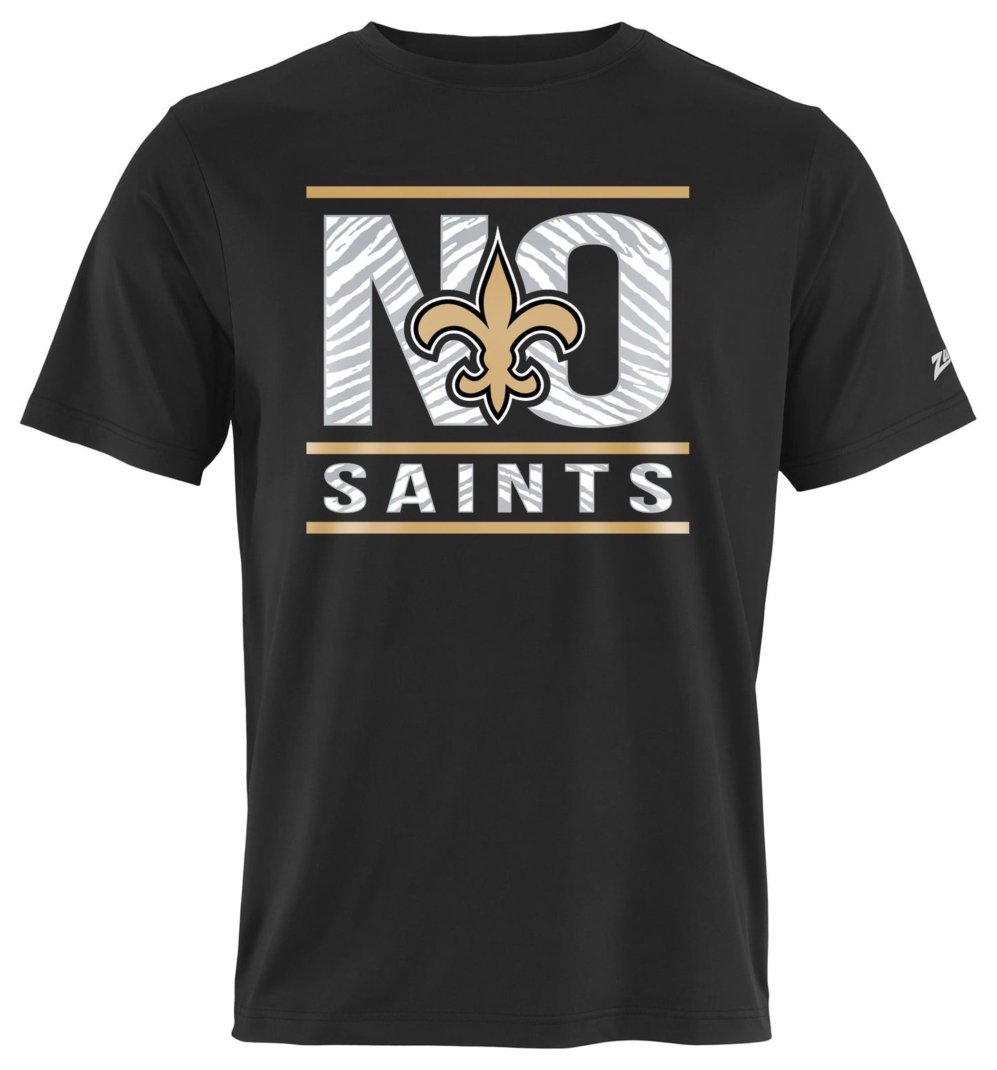 Zubaz NFL Men's Goal Line Team Color Short Sleeve T-Shirt, New Orleans Saints
