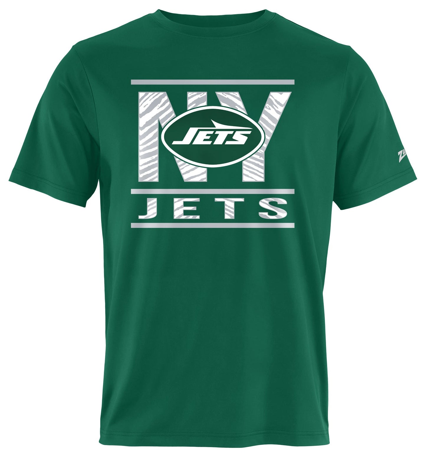 Zubaz NFL Men's Goal Line Team Color Short Sleeve T-Shirt, New York Jets