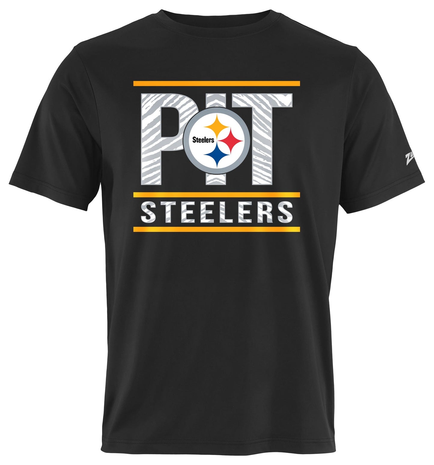 Zubaz NFL Men's Goal Line Team Color Short Sleeve T-Shirt, Pittsburgh Steelers