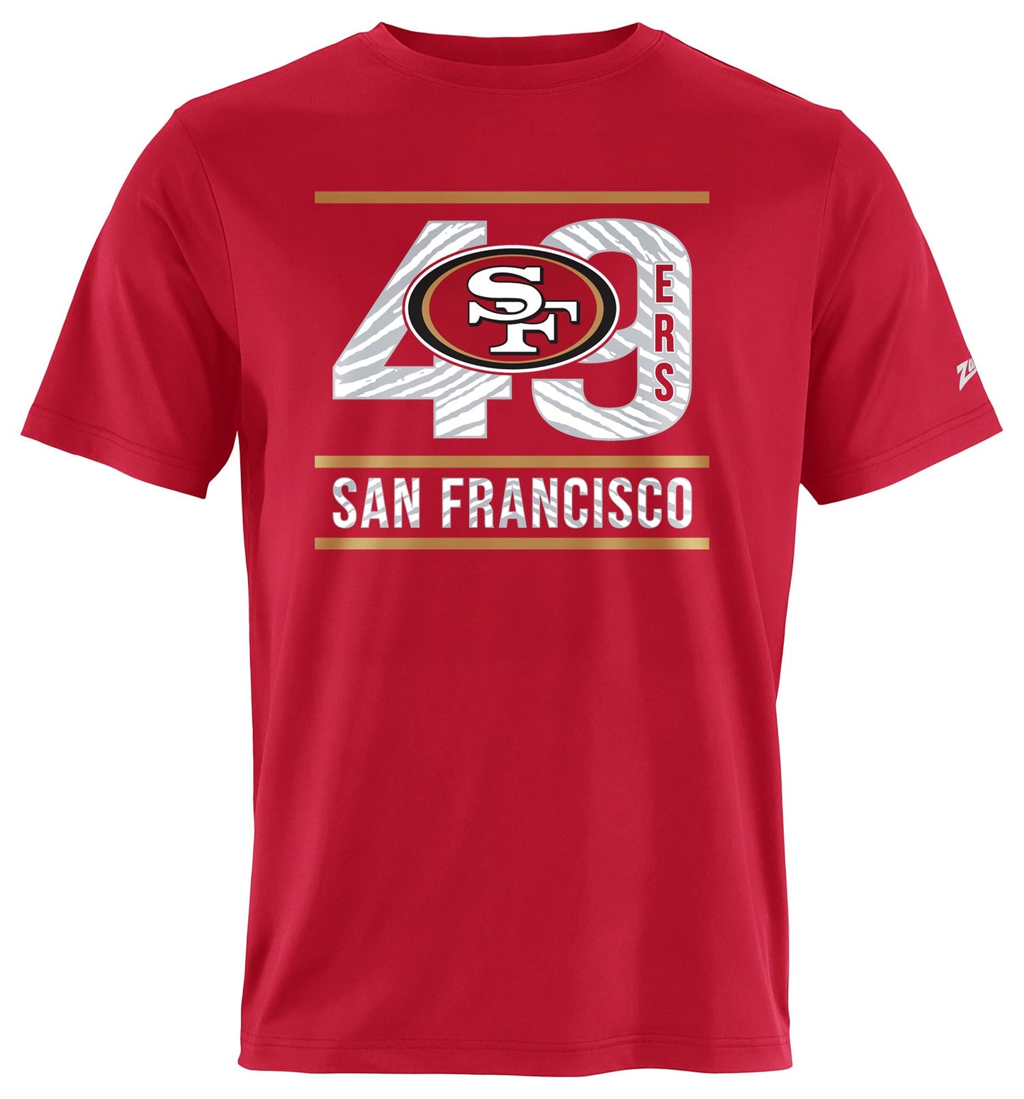Zubaz NFL Men's Goal Line Team Color Short Sleeve T-Shirt, San Francisco 49ers