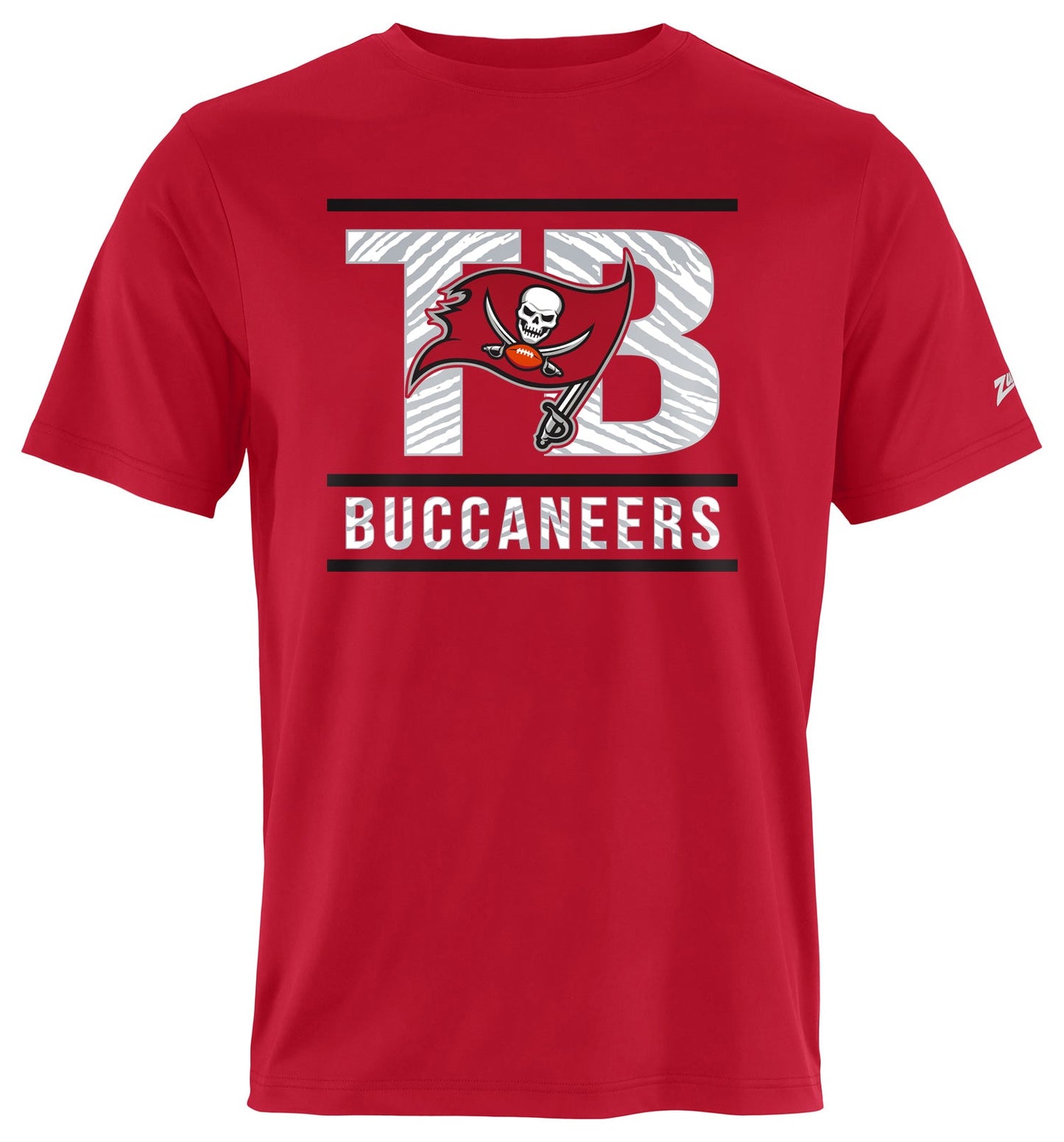 Zubaz NFL Men's Goal Line Team Color Short Sleeve T-Shirt, Tampa Bay Buccaneers