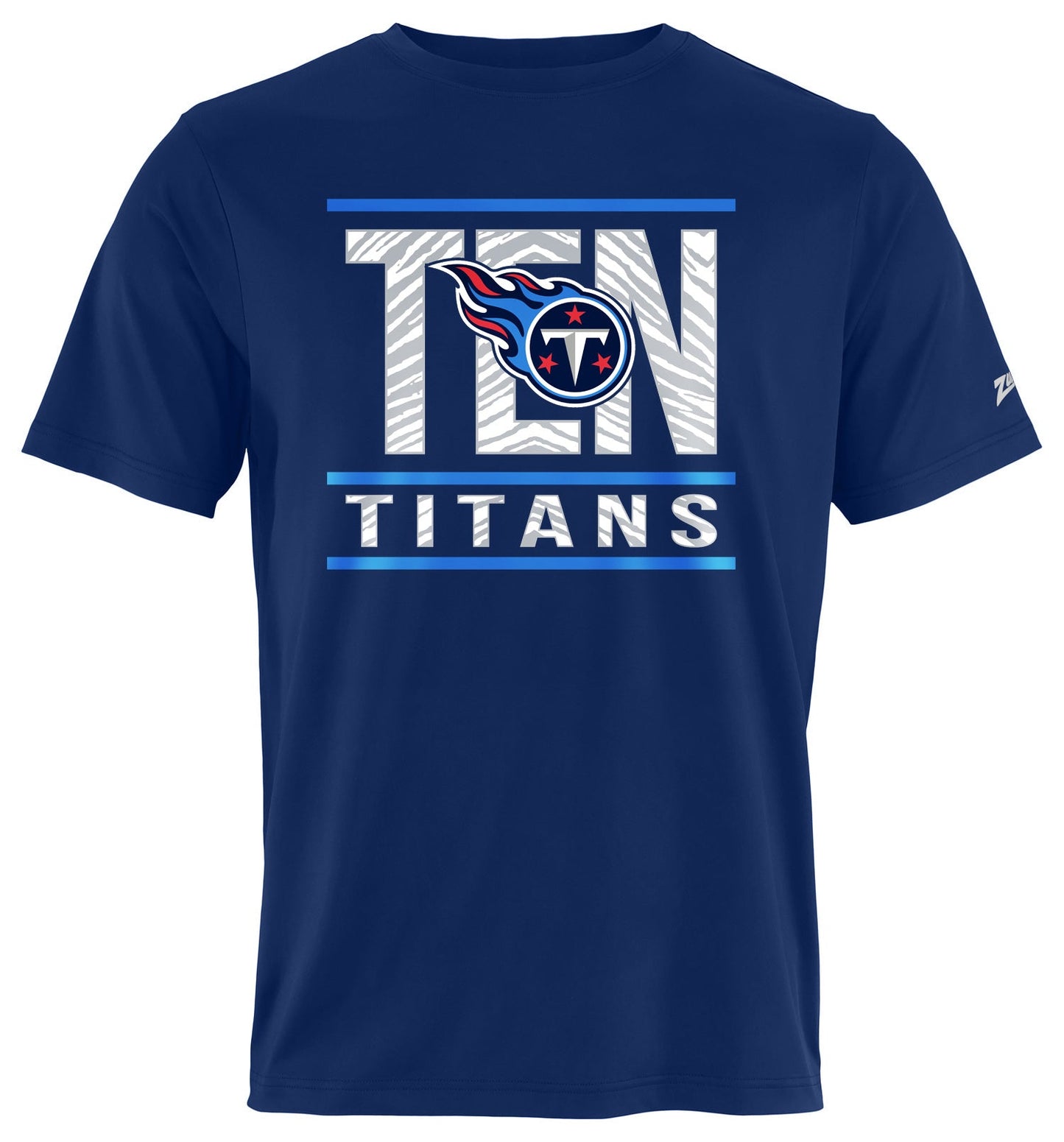 Zubaz NFL Men's Goal Line Team Color Short Sleeve T-Shirt, Tennessee Titans