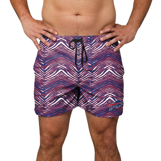 Zubaz NFL Men's Buffalo Bills Exclusive 5.5 Inch Swim Trunk