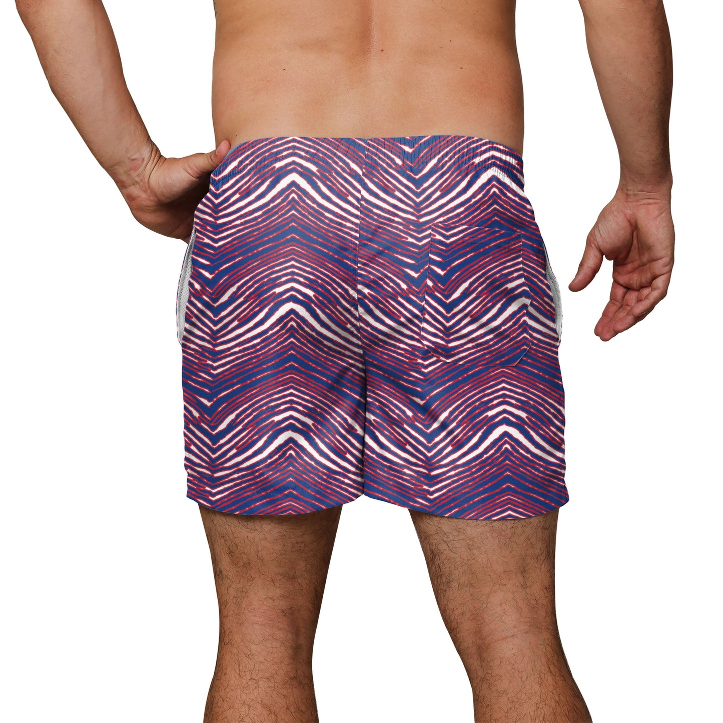 Zubaz NFL Men's Buffalo Bills Exclusive 5.5 Inch Swim Trunk