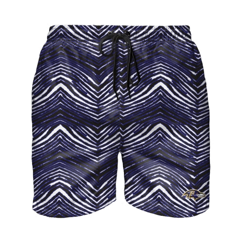 Zubaz NFL Men's Baltimore Ravens Exclusive 5.5 Inch Swim Trunk