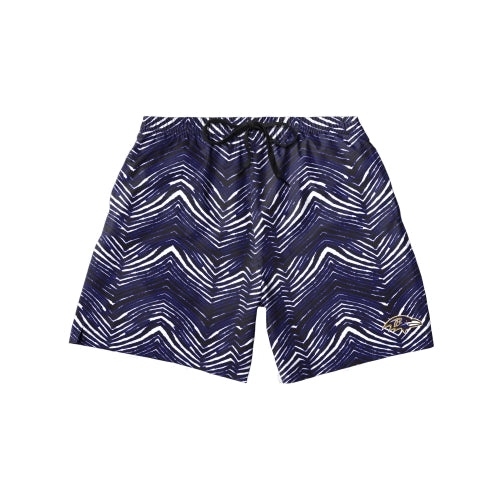 Zubaz NFL Men's Baltimore Ravens Exclusive 5.5 Inch Swim Trunk