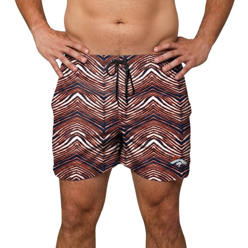 Zubaz NFL Men's Denver Broncos Exclusive 5.5 Inch Swim Trunk