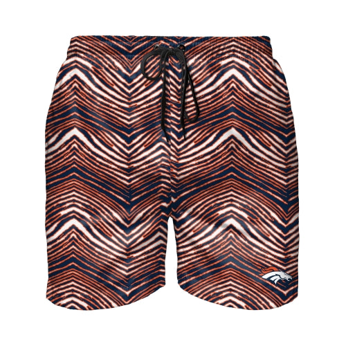 Zubaz NFL Men's Denver Broncos Exclusive 5.5 Inch Swim Trunk