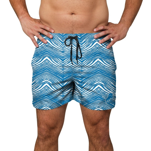 Zubaz NFL Men's Detroit Lions Exclusive 5.5 Inch Swim Trunk