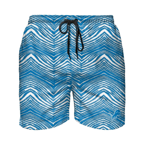 Zubaz NFL Men's Detroit Lions Exclusive 5.5 Inch Swim Trunk