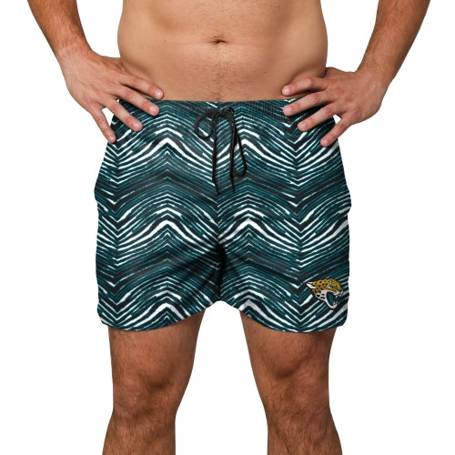 Zubaz NFL Men's Jacksonville Jaguars Exclusive 5.5 Inch Swim Trunk