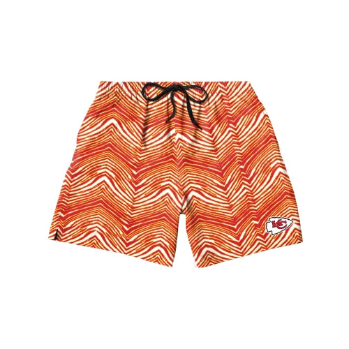 Zubaz NFL Men's Kansas City Chiefs Exclusive 5.5 Inch Swim Trunk