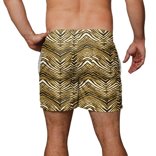 Zubaz NFL Men's Pittsburgh Steelers Exclusive 5.5 Inch Swim Trunk