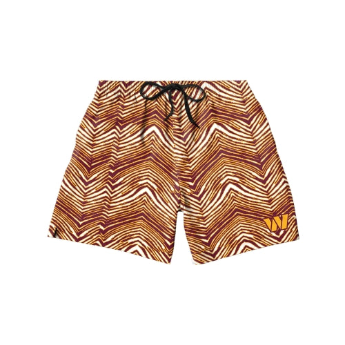 Zubaz NFL Men's Washington Commanders Exclusive 5.5 Inch Swim Trunk