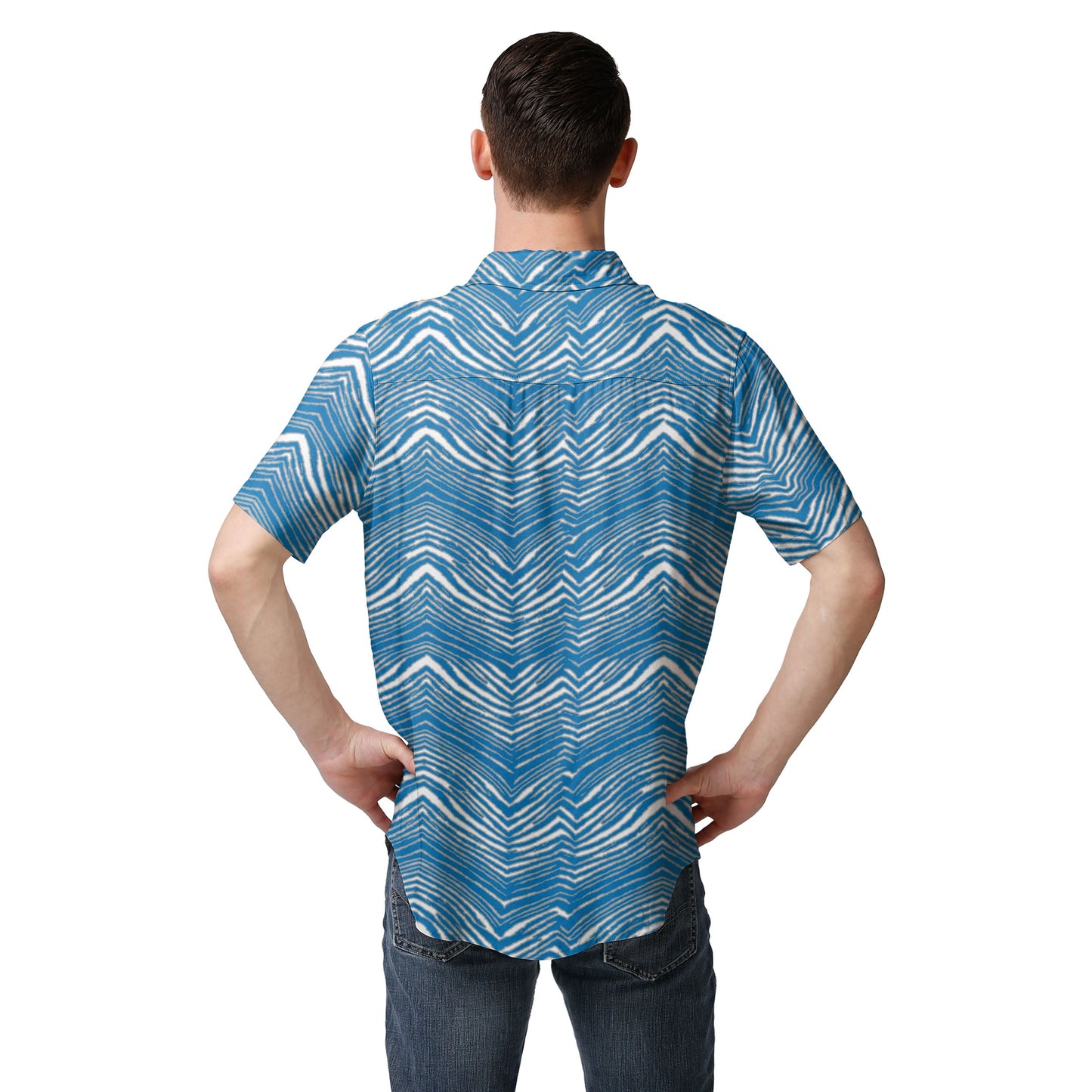 Zubaz NFL Men's Detroit Lions Exclusive Button Up Shirt