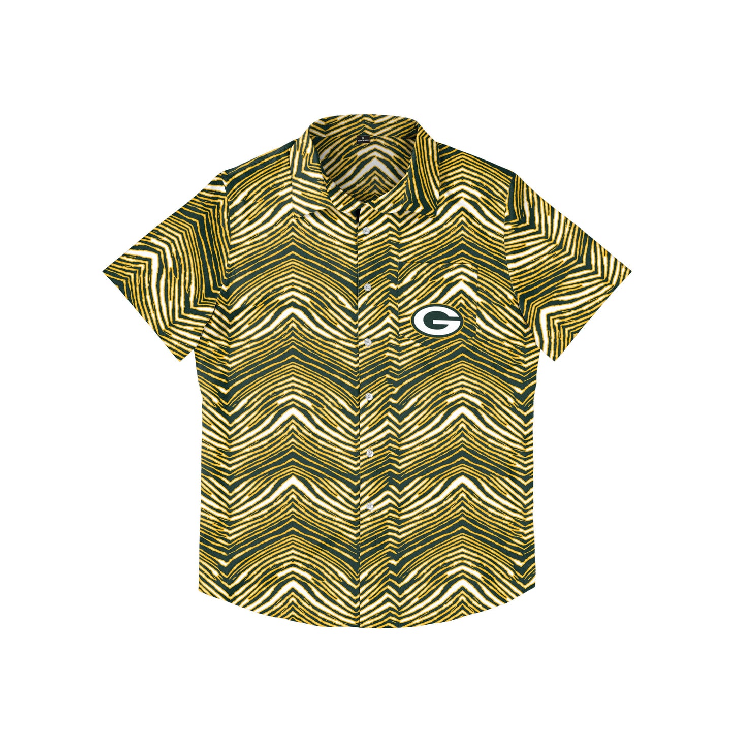 Zubaz NFL Men's Green Bay Packers Exclusive Button Up Shirt