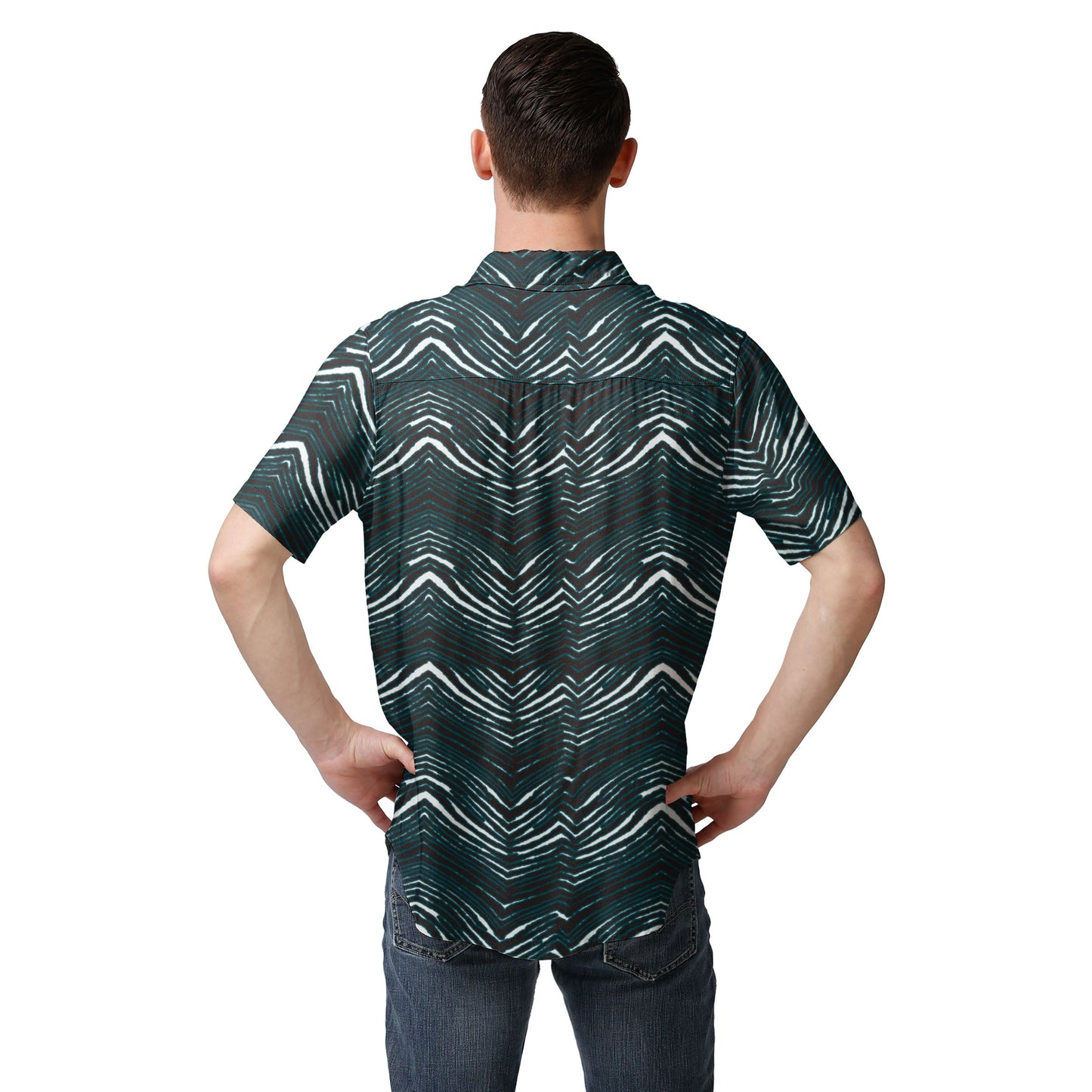 Zubaz NFL Men's Jacksonville Jaguars Exclusive Button Up Shirt