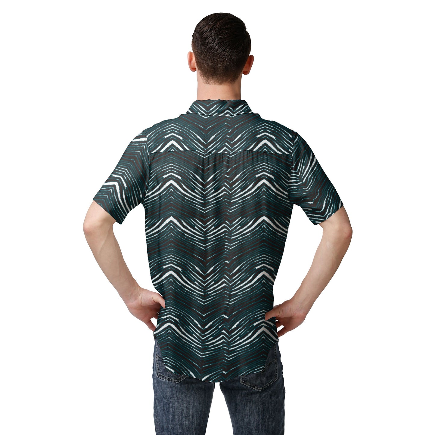 Zubaz NFL Men's Philadelphia Eagles Exclusive Button Up Shirt