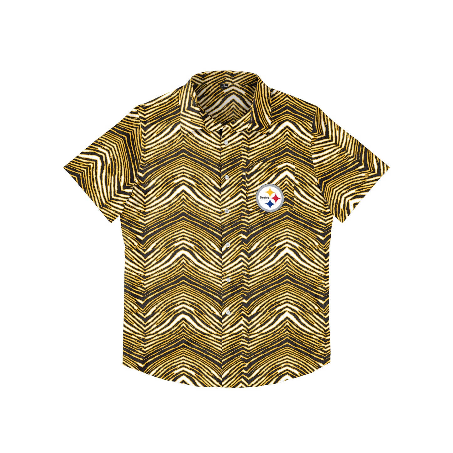 Zubaz NFL Men's Pittsburgh Steelers Exclusive Button Up Shirt