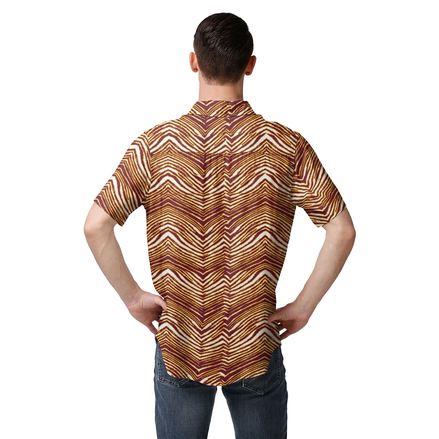 Zubaz NFL Men's Washington Commanders Exclusive Button Up Shirt