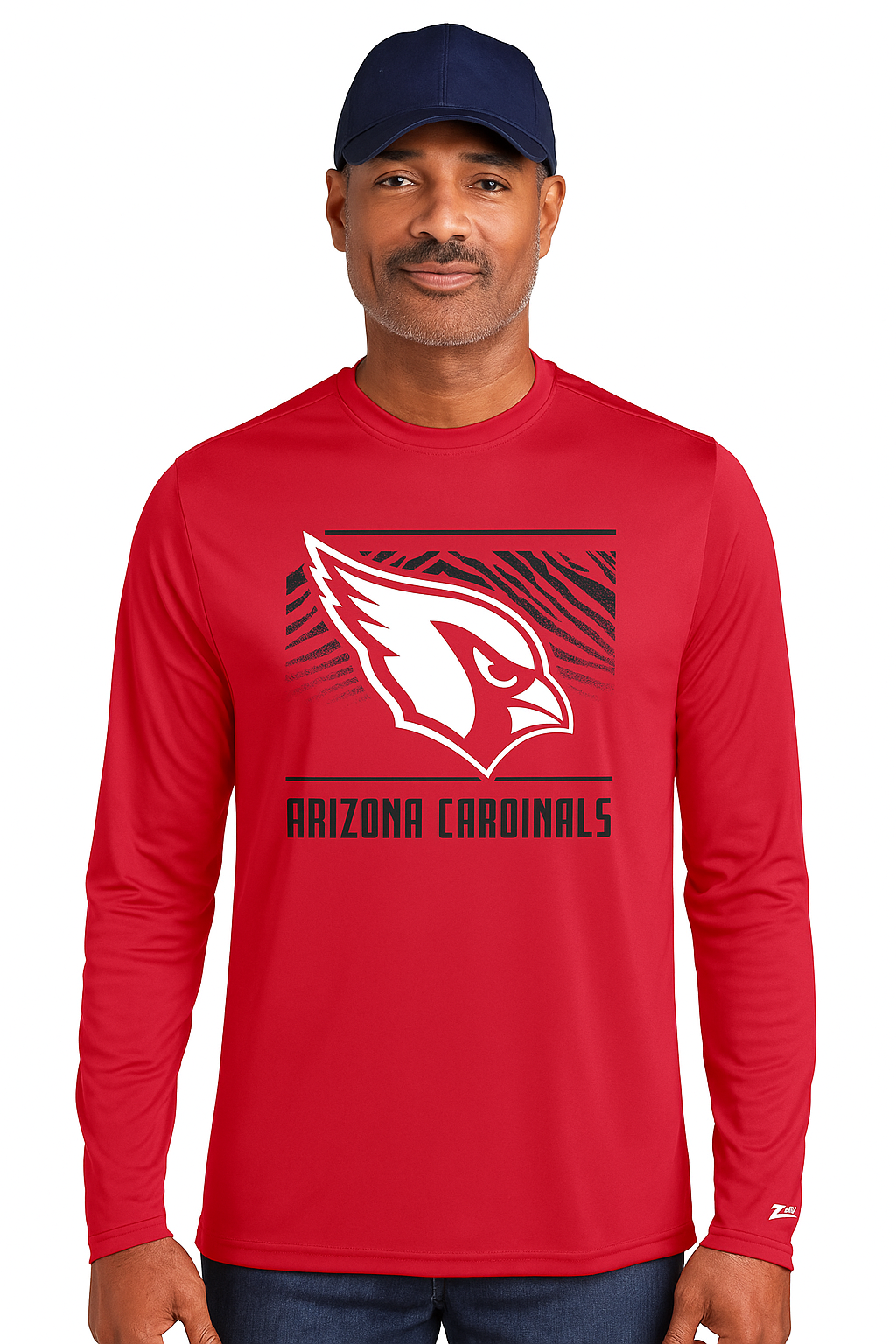 Zubaz NFL Men's Team Color Tunnel Long Sleeve T-Shirt, Arizona Cardinals