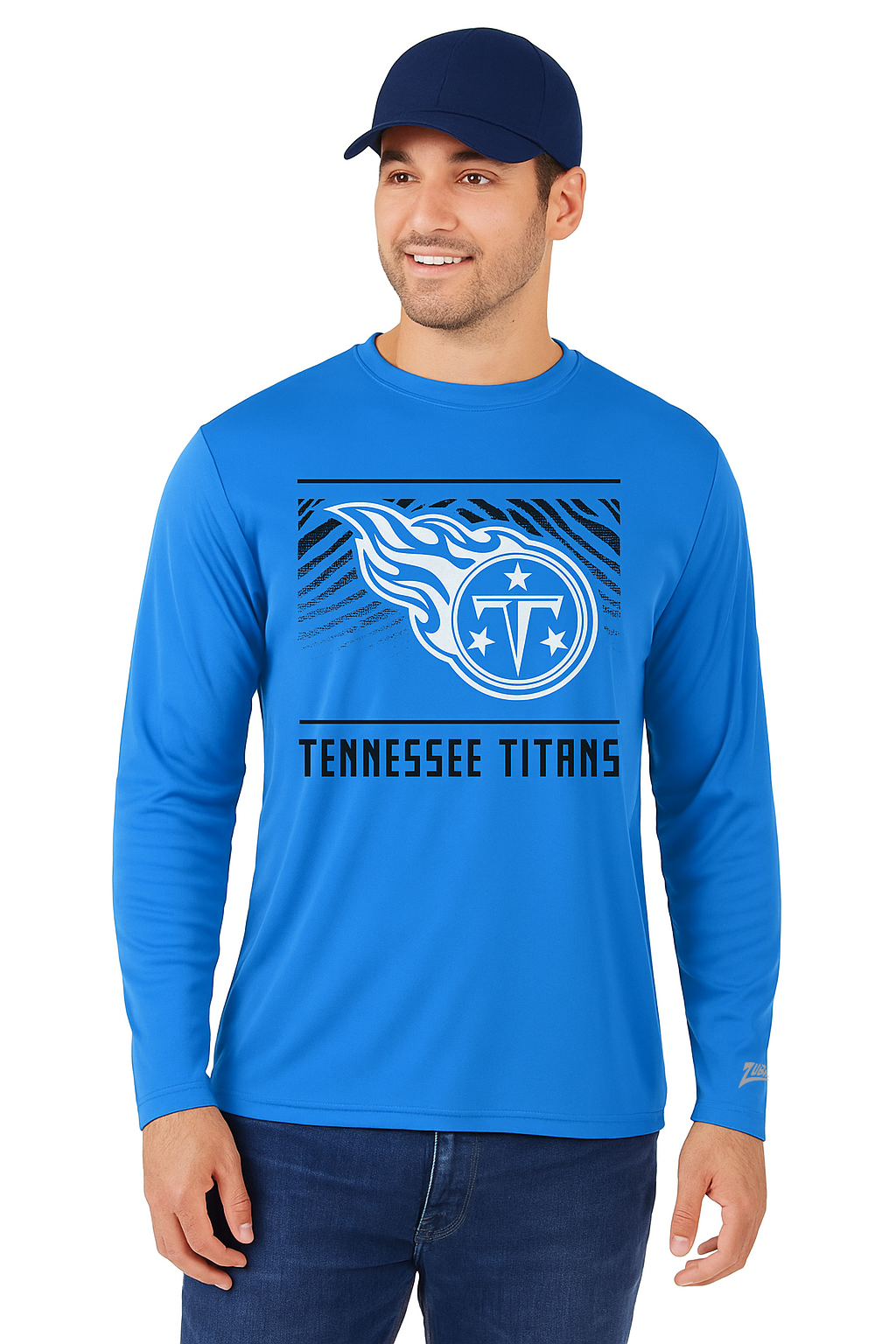 Zubaz NFL Men's Team Color Tunnel Long Sleeve T-Shirt, Tennessee Titans