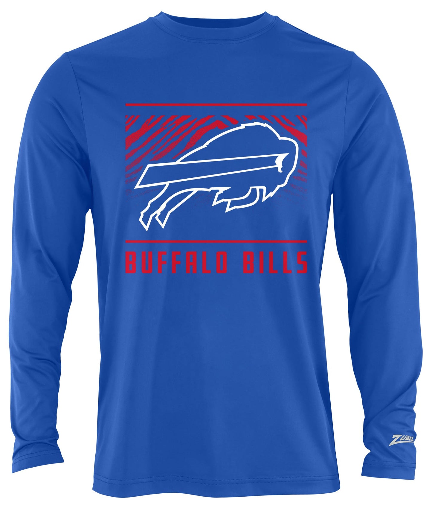 Zubaz NFL Men's Team Color Tunnel Long Sleeve T-Shirt, Buffalo Bills