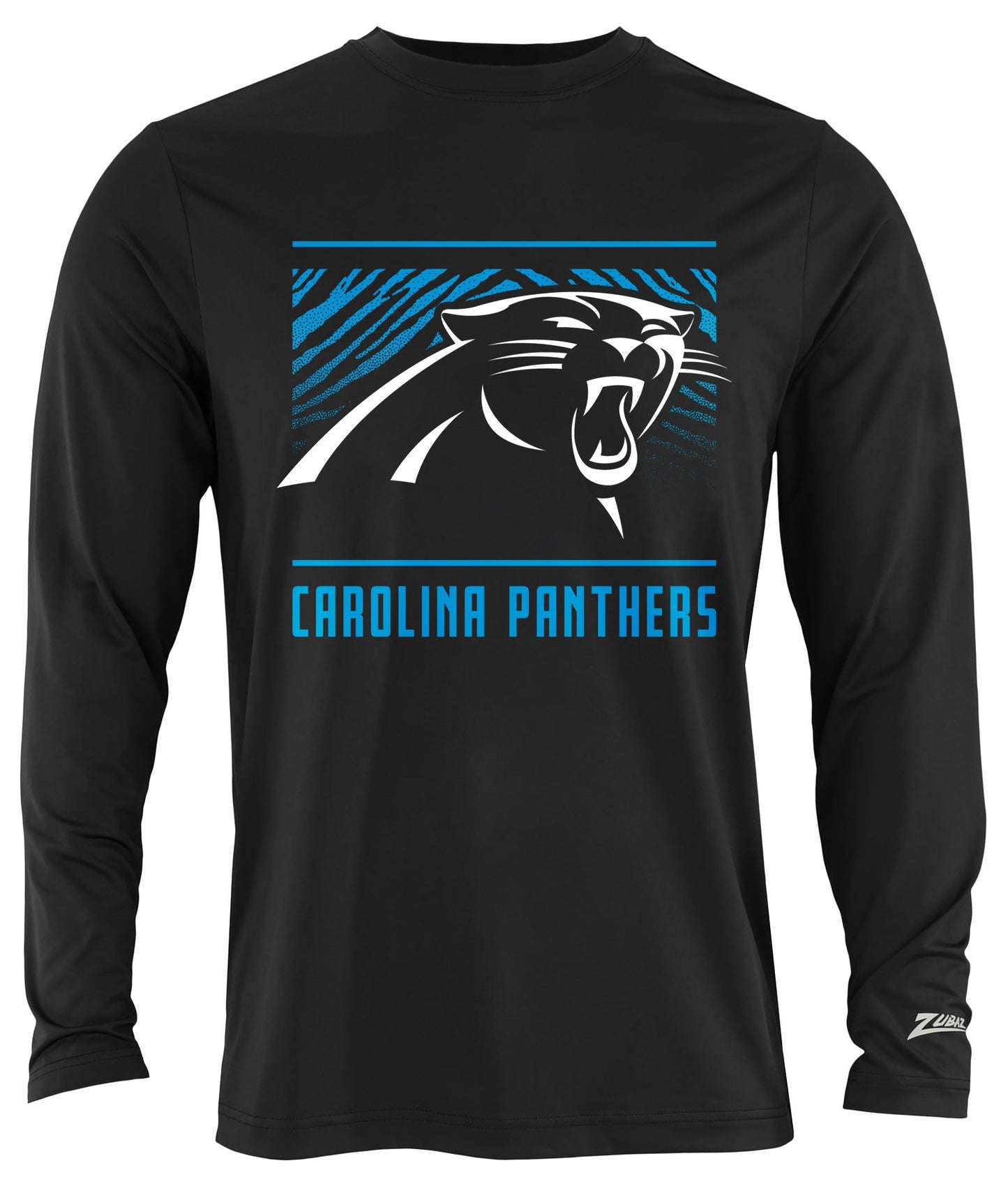 Zubaz NFL Men's Team Color Tunnel Long Sleeve T-Shirt, Carolina Panthers