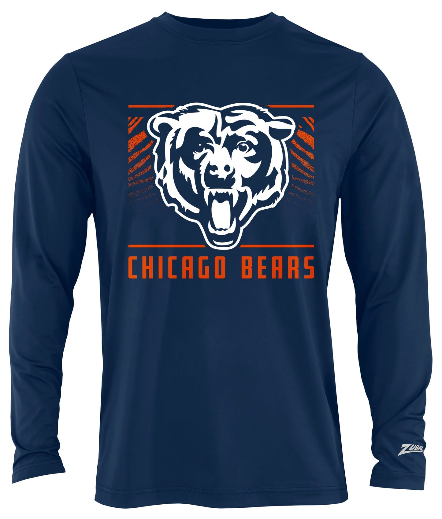 Zubaz NFL Men's Team Color Tunnel Long Sleeve T-Shirt, Chicago Bears