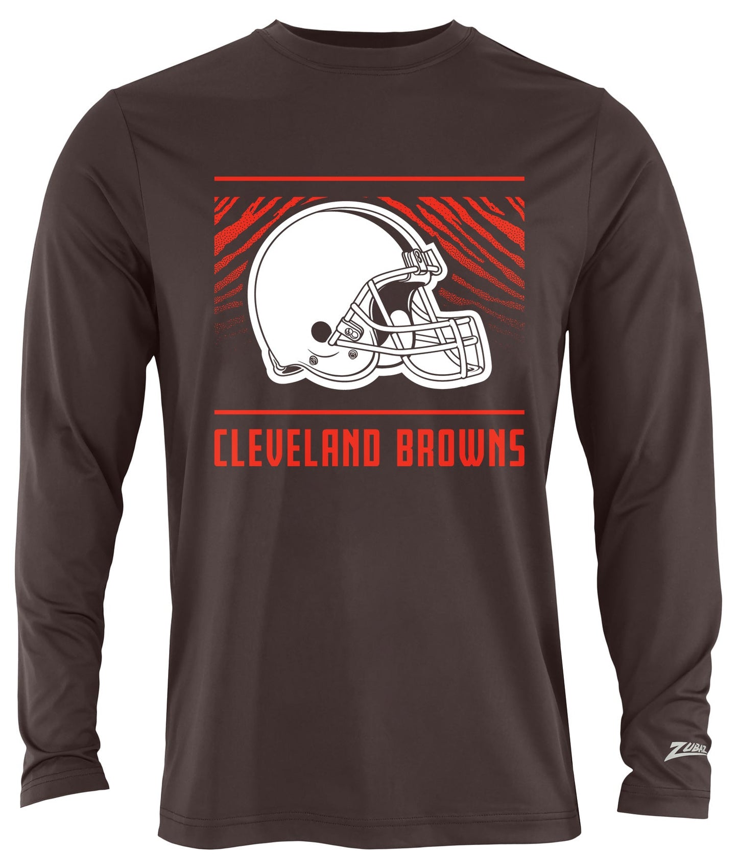 Zubaz NFL Men's Team Color Tunnel Long Sleeve T-Shirt, Cleveland Browns