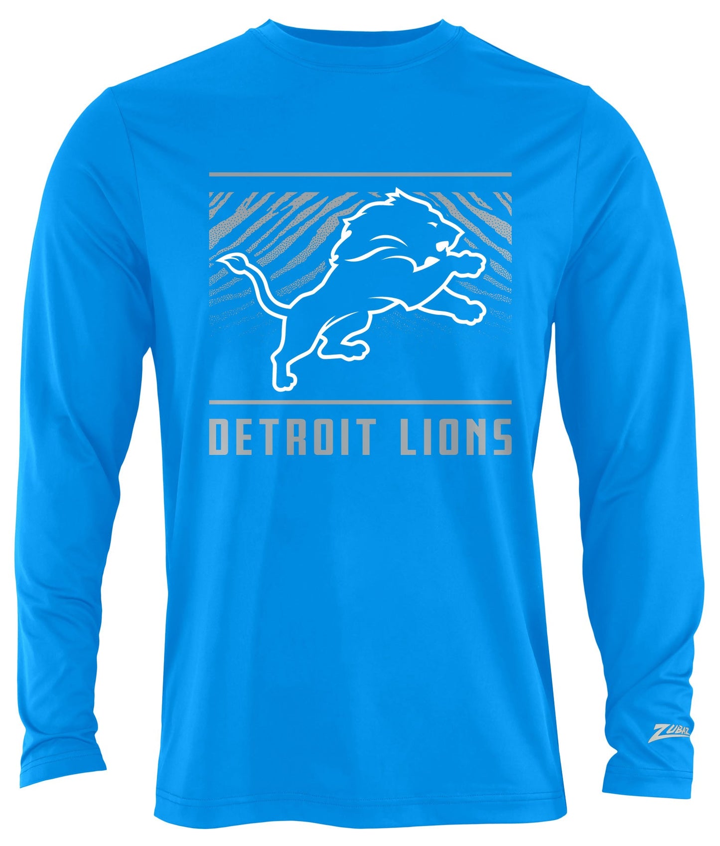 Zubaz NFL Men's Team Color Tunnel Long Sleeve T-Shirt, Detroit Lions