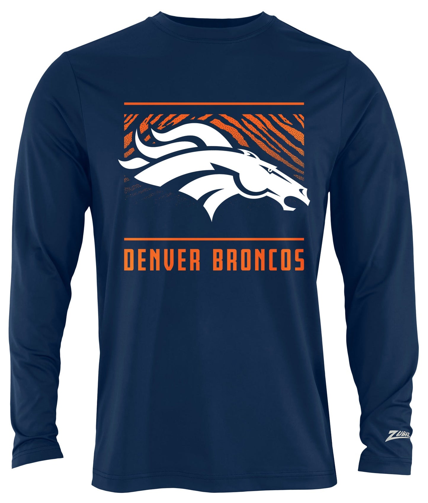 Zubaz NFL Men's Team Color Tunnel Long Sleeve T-Shirt, Denver Broncos