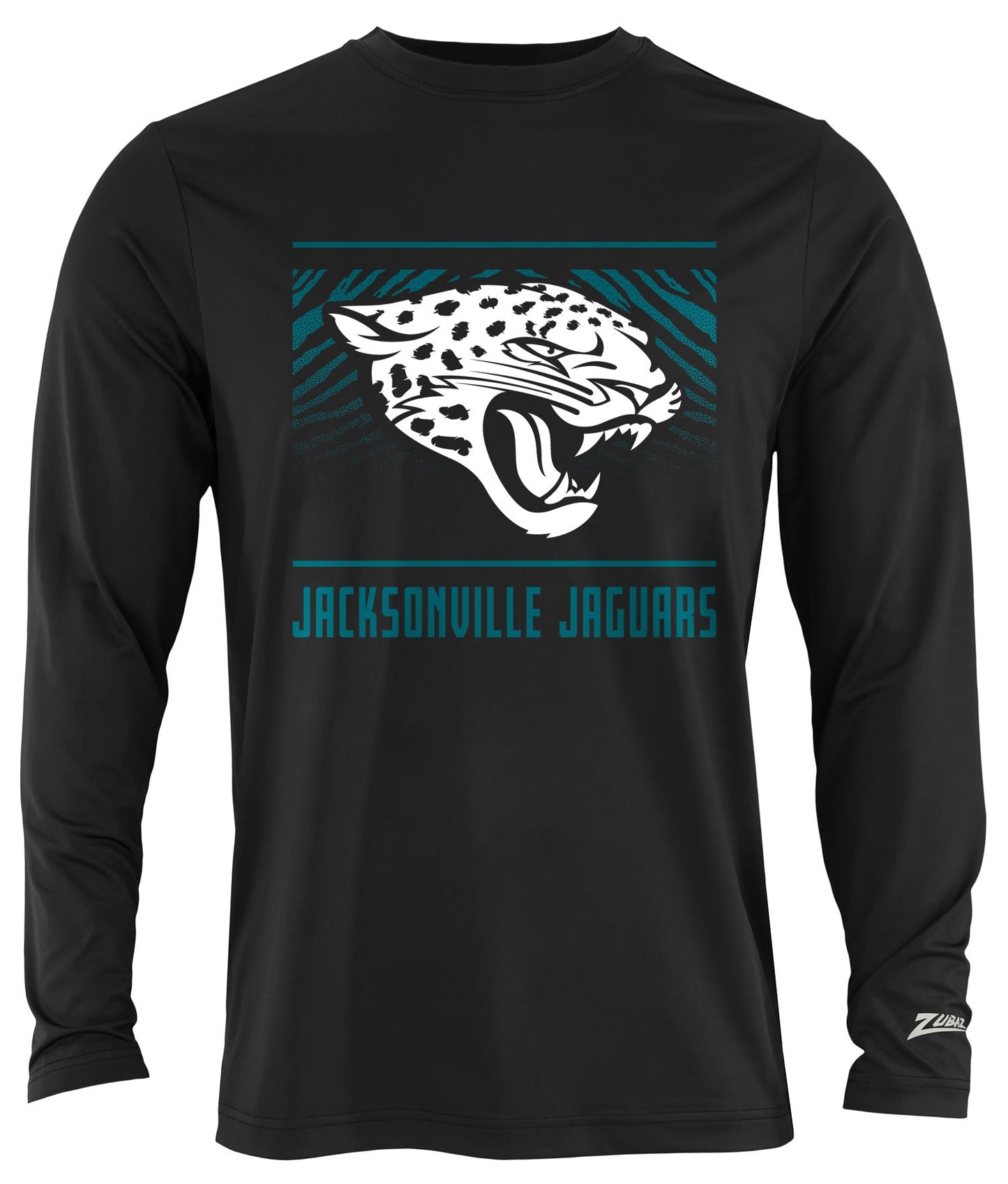 Zubaz NFL Men's Team Color Tunnel Long Sleeve T-Shirt, Jacksonville Jaguars