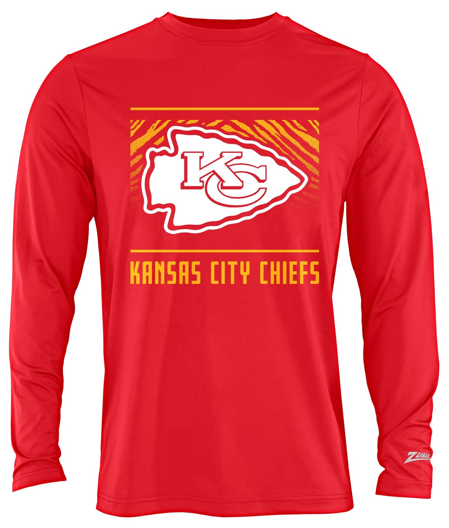 Zubaz NFL Men's Team Color Tunnel Long Sleeve T-Shirt, Kansas City Chiefs