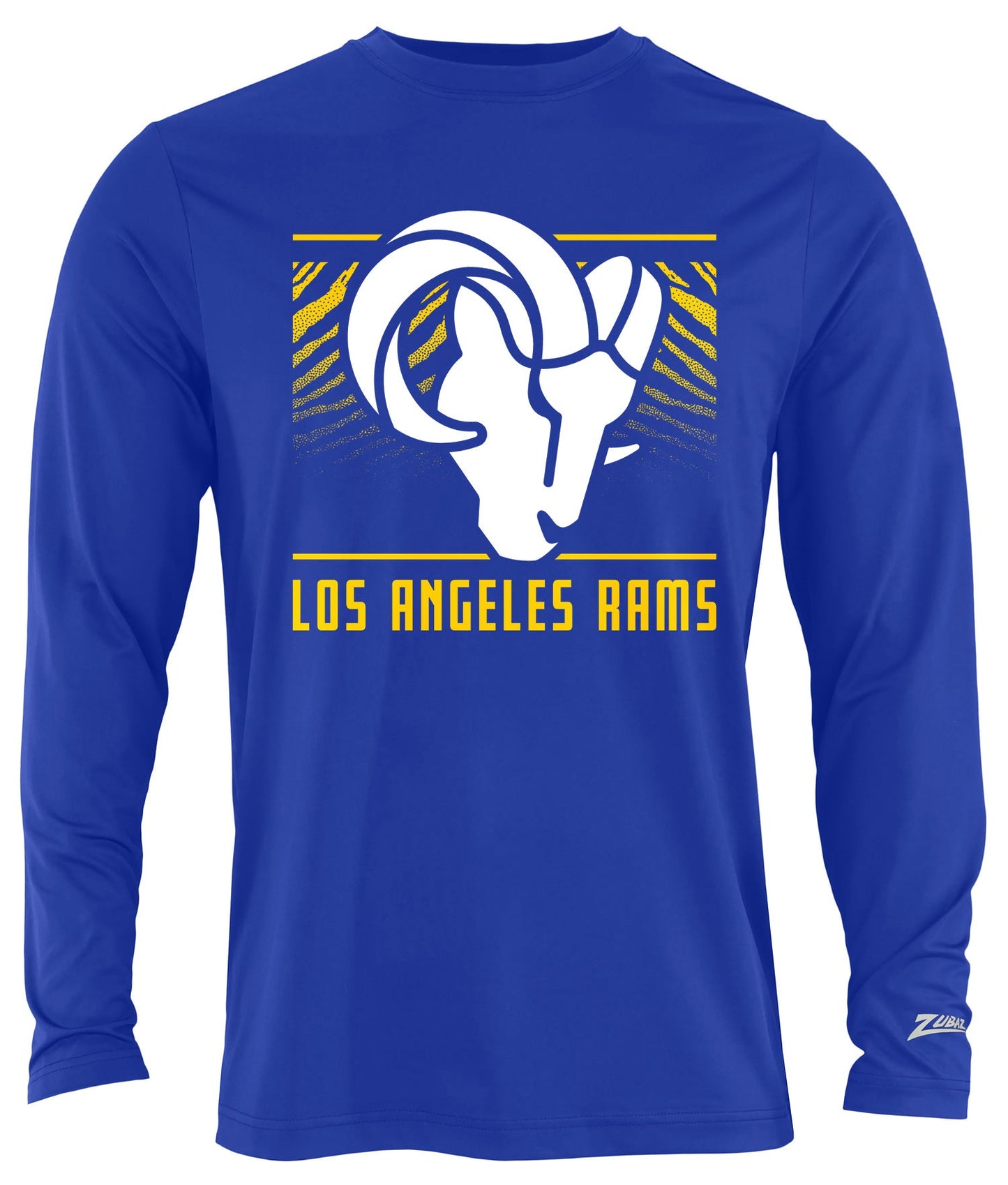 Zubaz NFL Men's Team Color Tunnel Long Sleeve T-Shirt, Los Angeles Rams