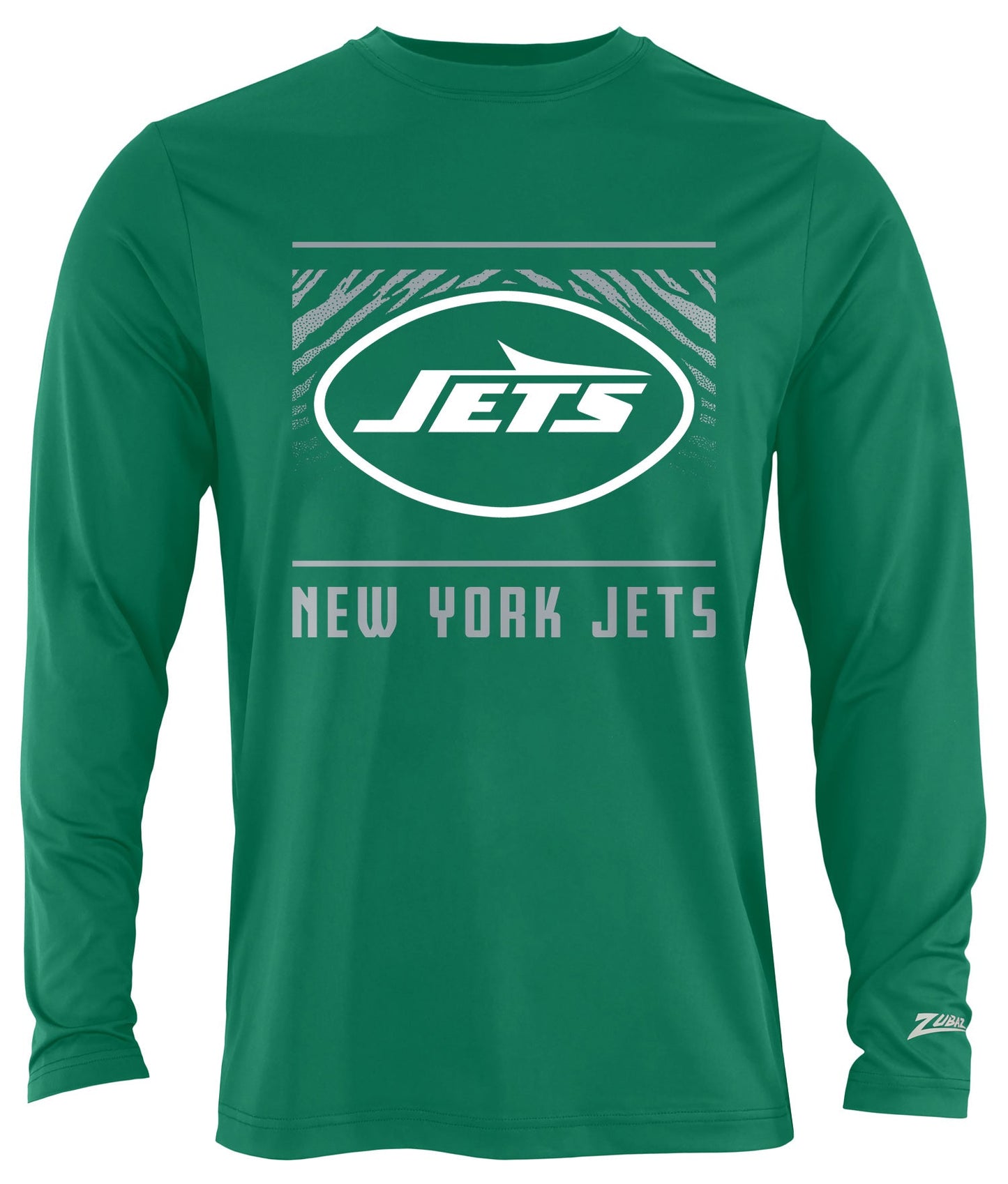 Zubaz NFL Men's Team Color Tunnel Long Sleeve T-Shirt, New York Jets