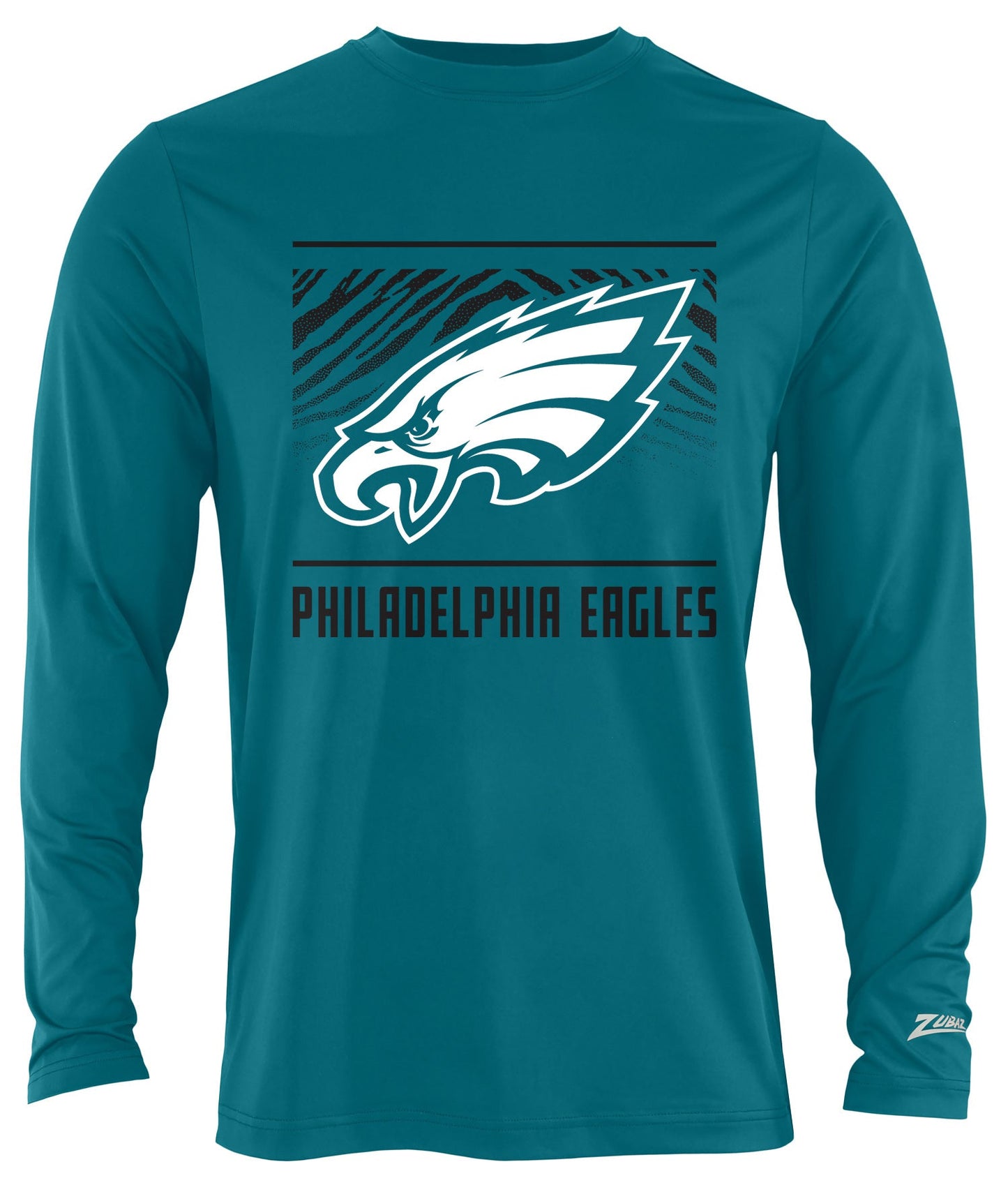 Zubaz NFL Men's Team Color Tunnel Long Sleeve T-Shirt, Philadelphia Eagles