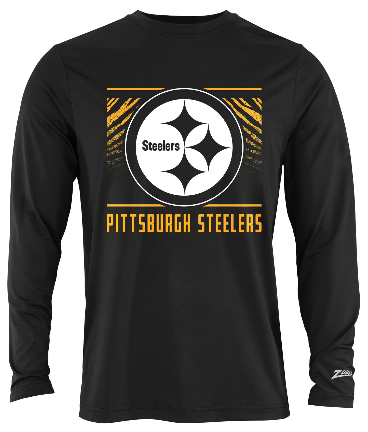 Zubaz NFL Men's Team Color Tunnel Long Sleeve T-Shirt, Pittsburgh Steelers