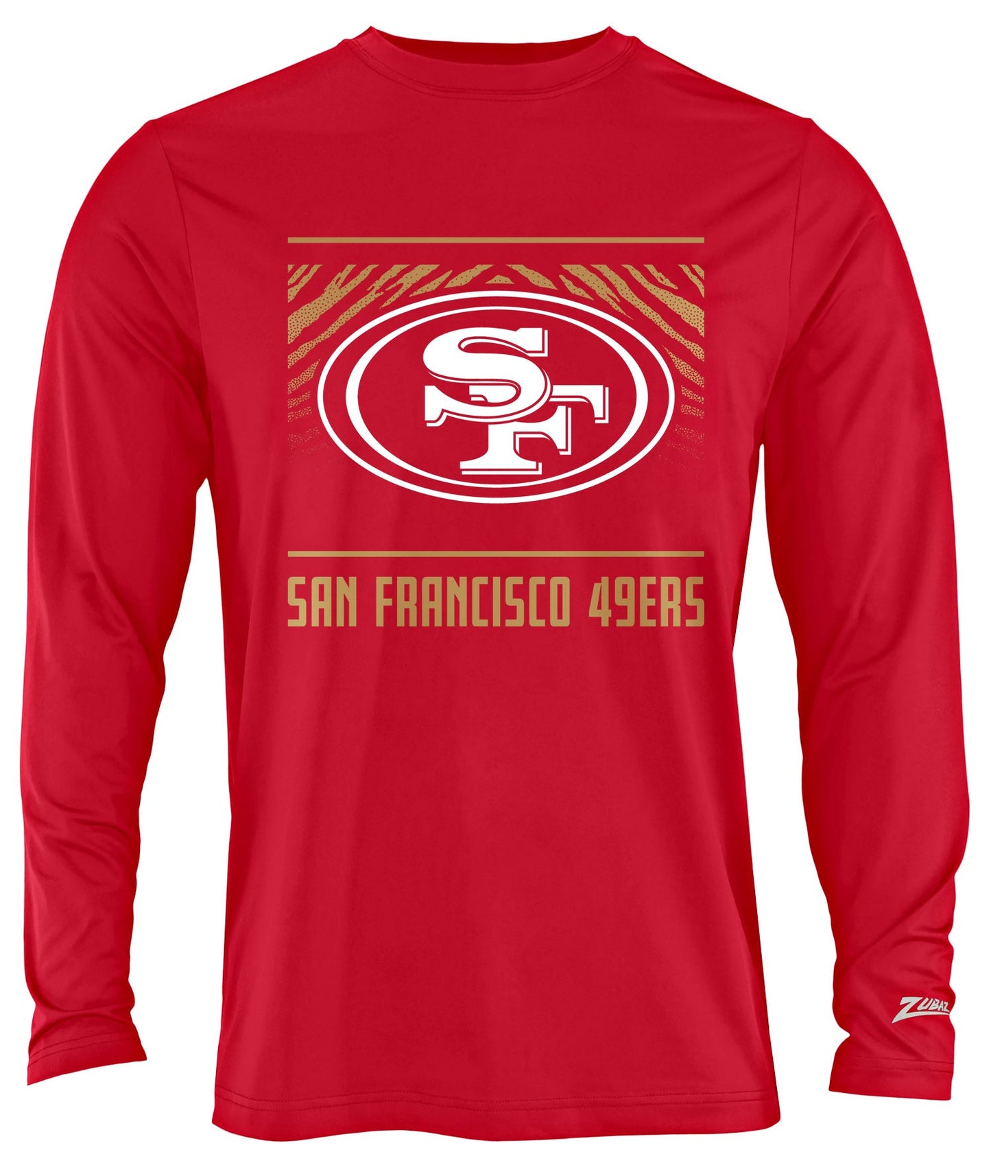 Zubaz NFL Men's Team Color Tunnel Long Sleeve T-Shirt, San Francisco 49ers
