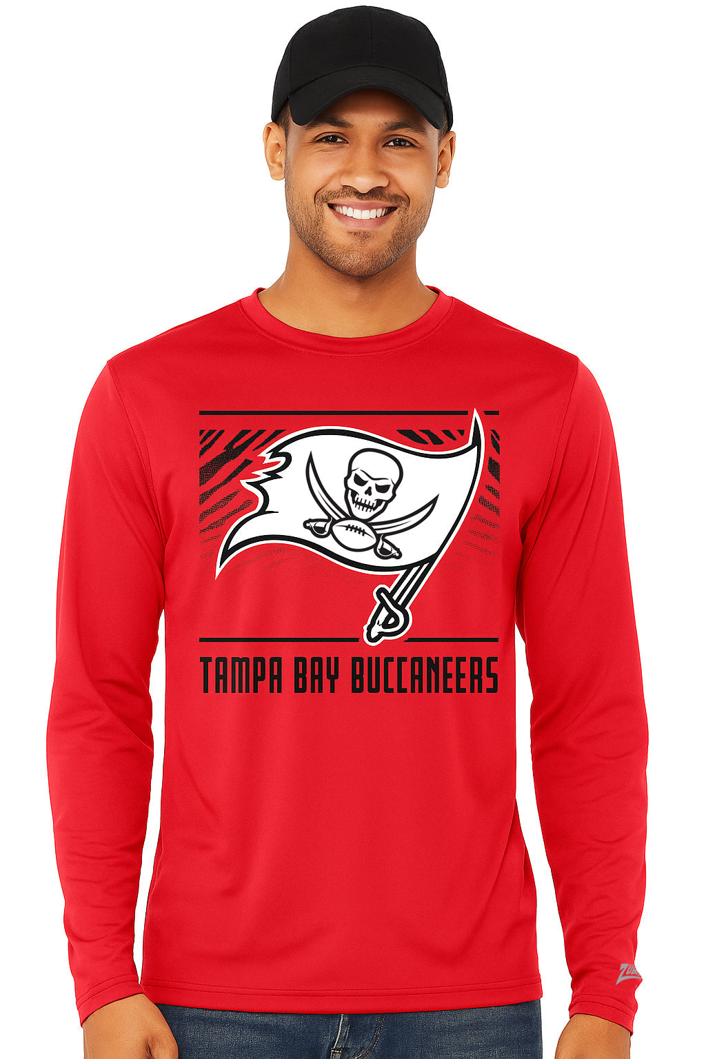 Zubaz NFL Men's Team Color Tunnel Long Sleeve T-Shirt, Tampa Bay Buccaneers