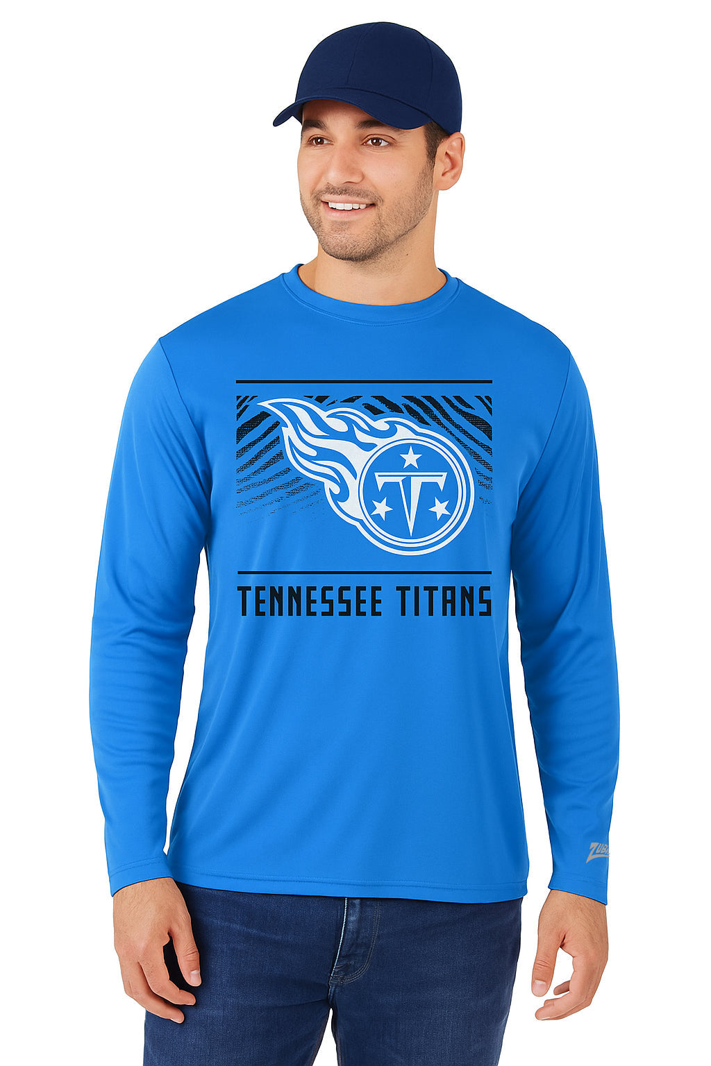 Zubaz NFL Men's Team Color Tunnel Long Sleeve T-Shirt, Tennessee Titans