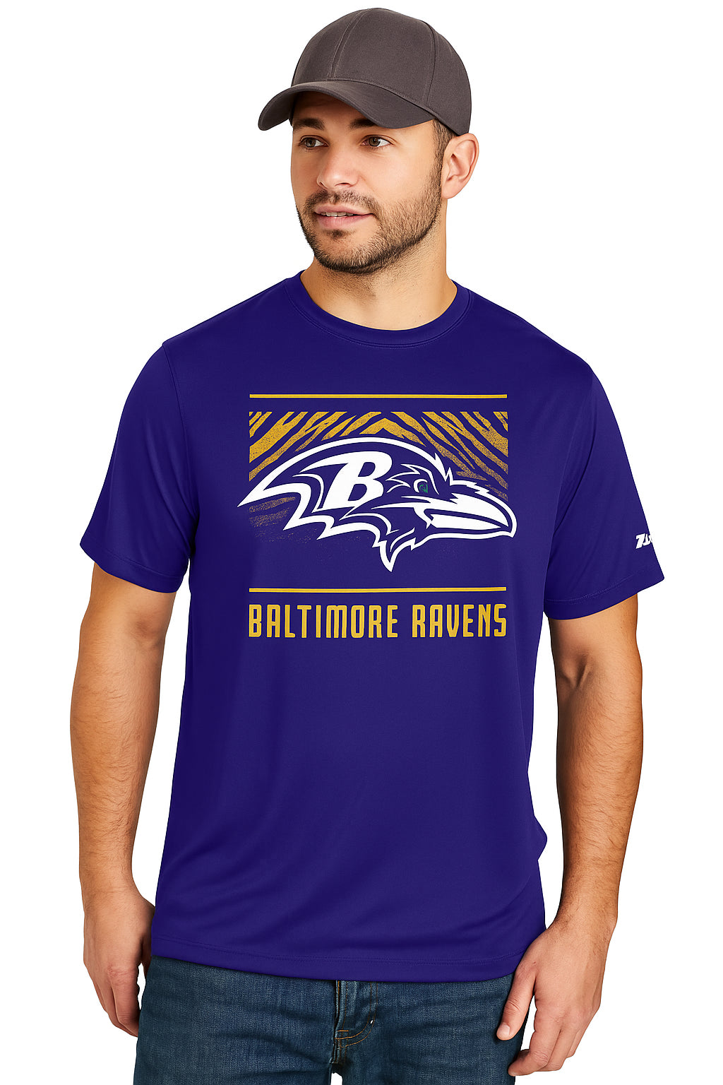Zubaz NFL Men's Tunnel Primary Short Sleeve T-Shirt, Baltimore Ravens