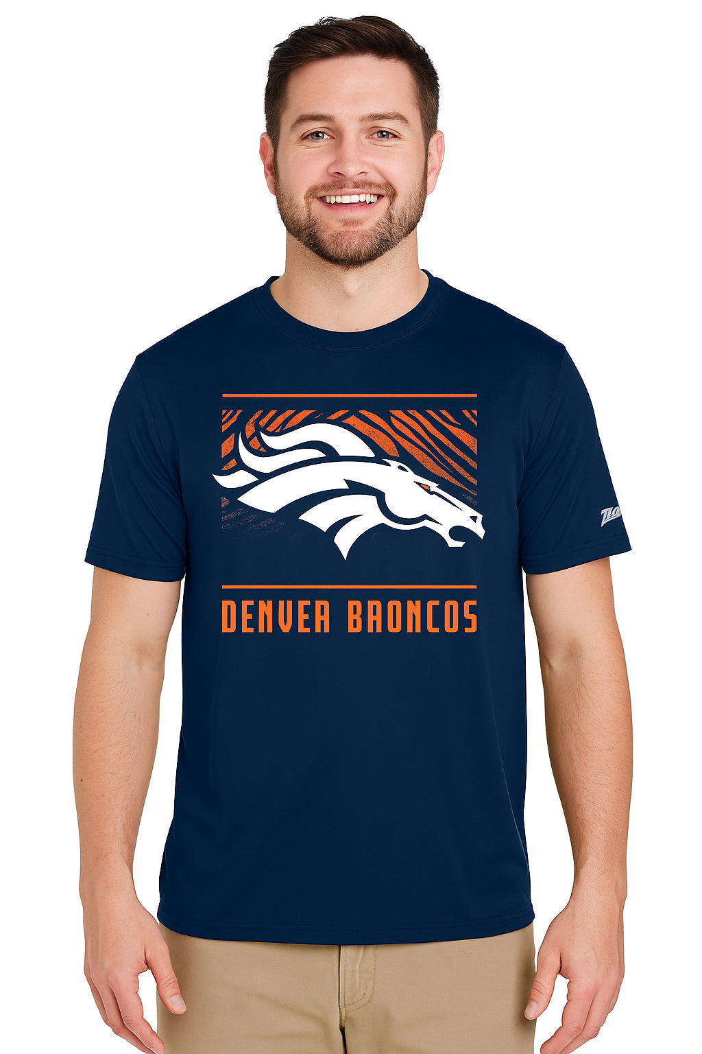 Zubaz NFL Men's Tunnel Primary Short Sleeve T-Shirt, Denver Broncos