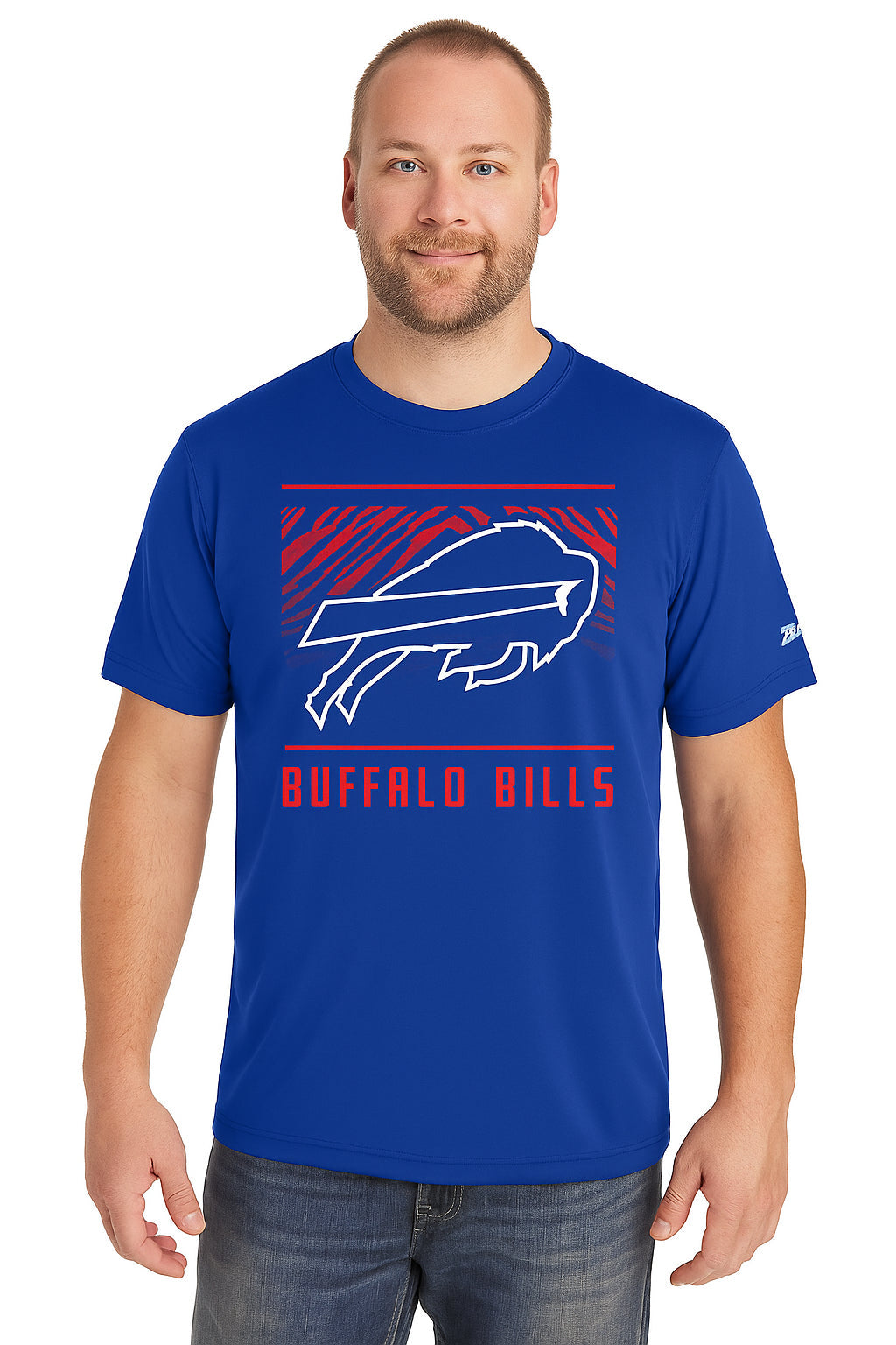 Zubaz NFL Men's Tunnel Primary Short Sleeve T-Shirt, Buffalo Bills