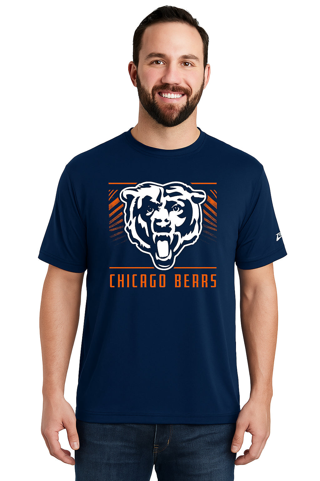 Zubaz NFL Men's Tunnel Primary Short Sleeve T-Shirt, Chicago Bears