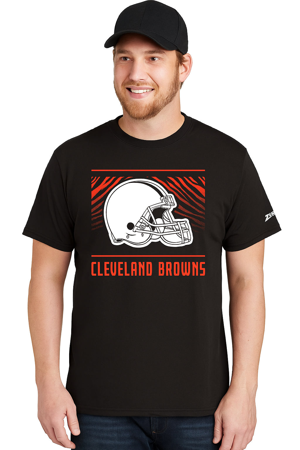 Zubaz NFL Men's Tunnel Primary Short Sleeve T-Shirt, Cleveland Browns