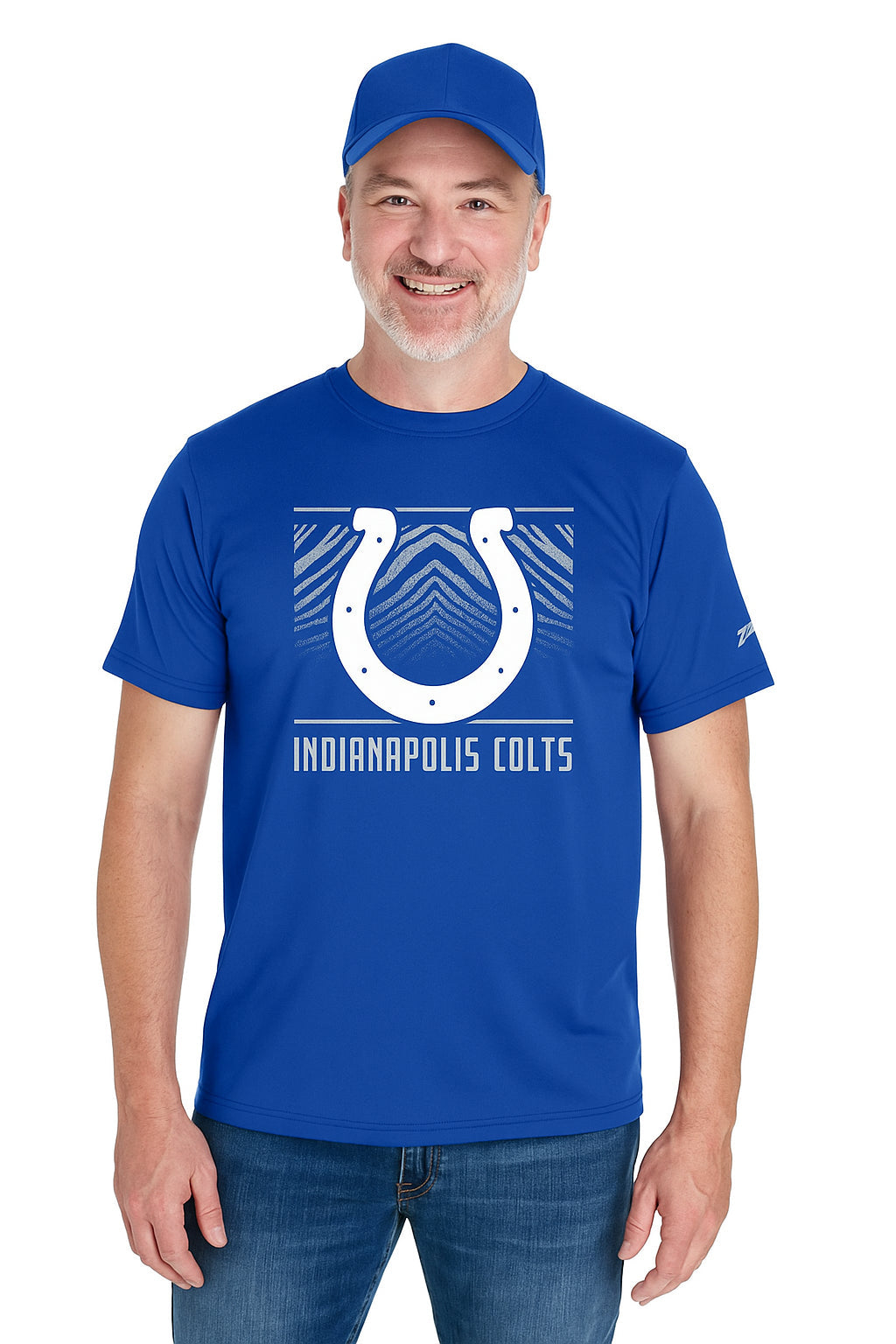 Zubaz NFL Men's Tunnel Primary Short Sleeve T-Shirt, Indianapolis Colts